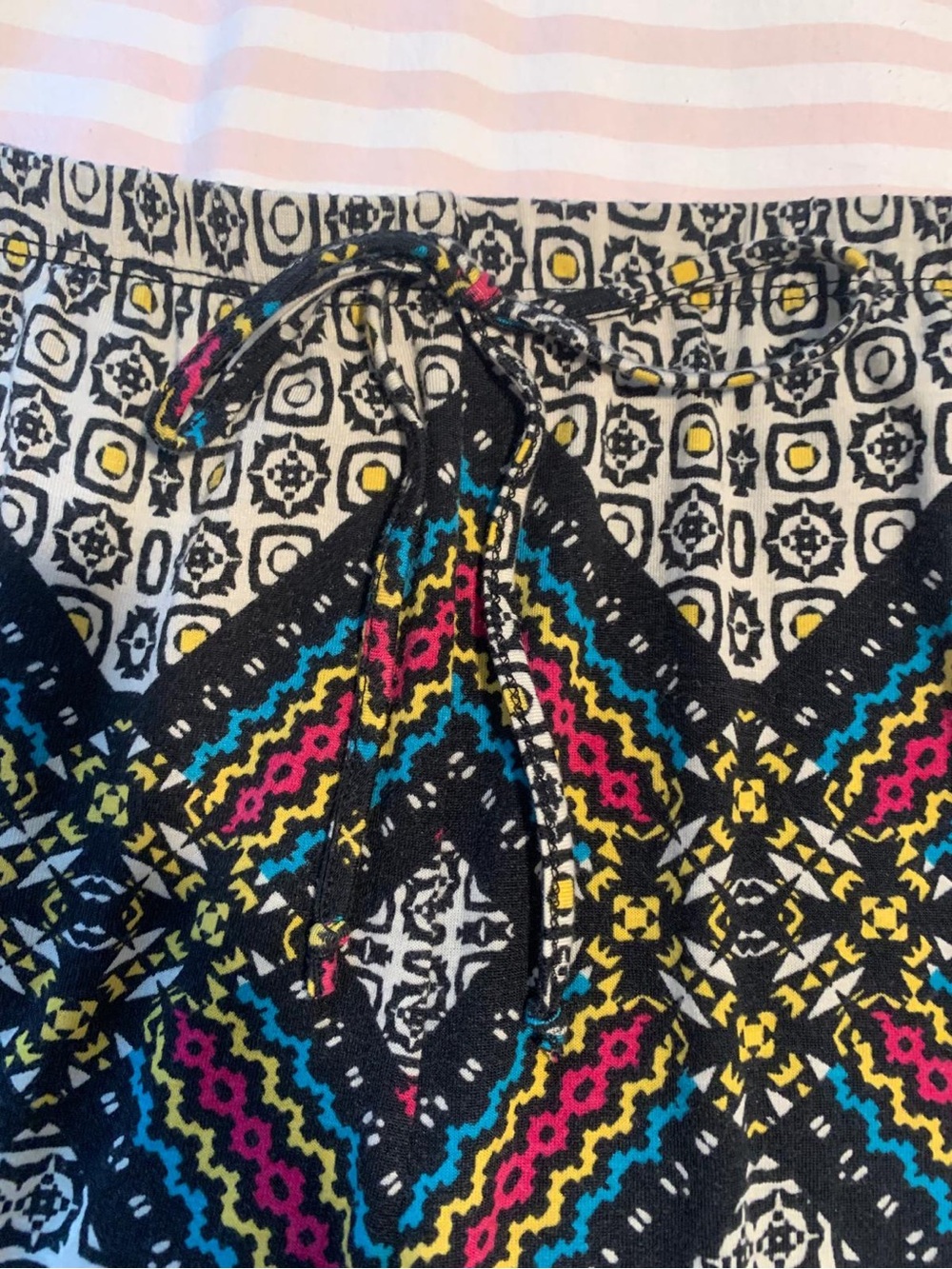 Black Geometric Print Pull-On with Multicolor Accents - Picture 4 of 4